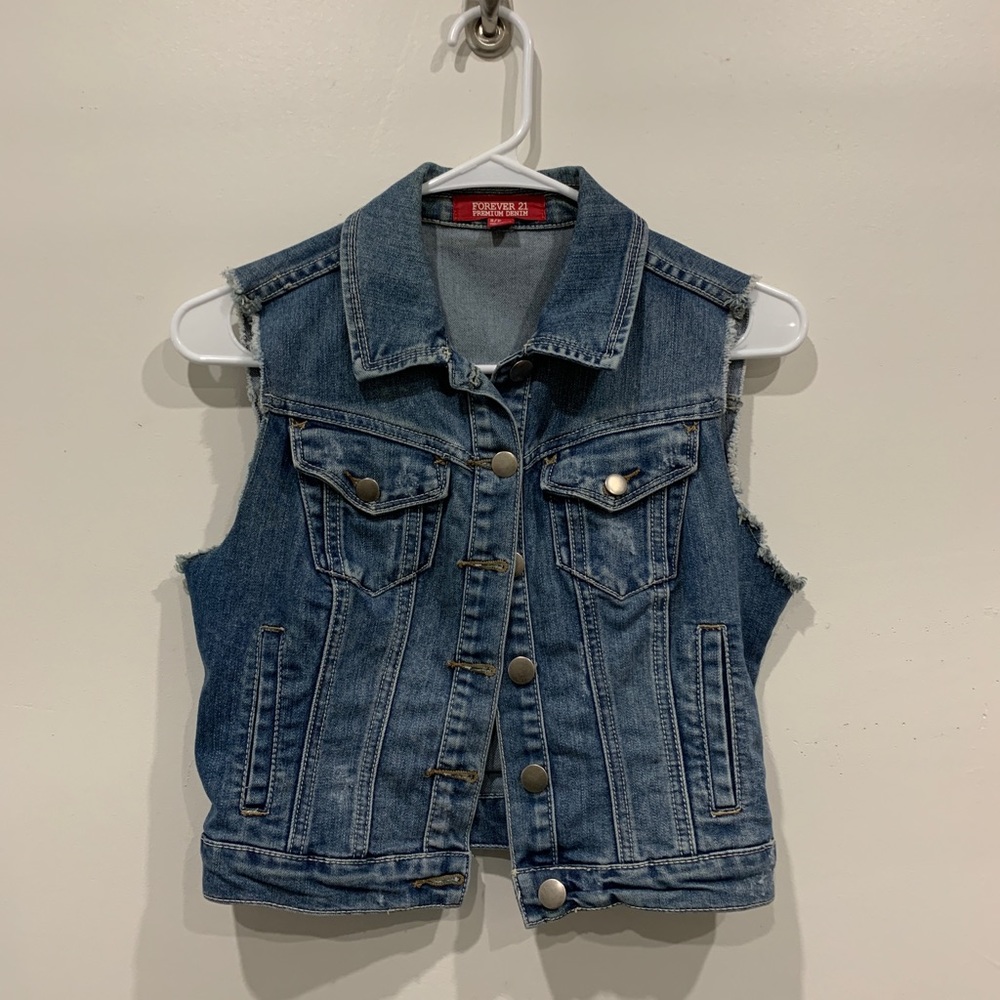 Cropped Denim Vest Size Small